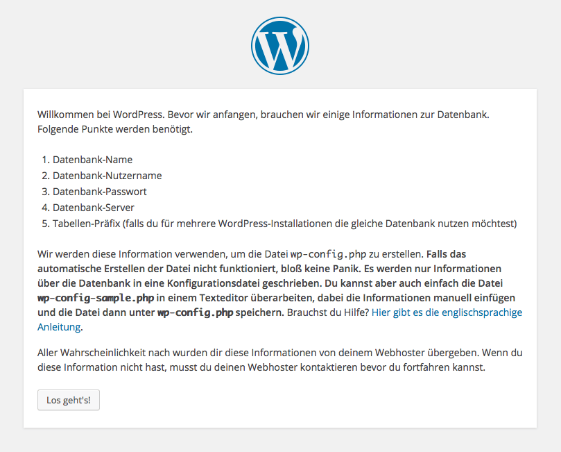 Wordpress installieren