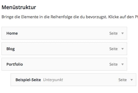 Wordpress Menü ändern
