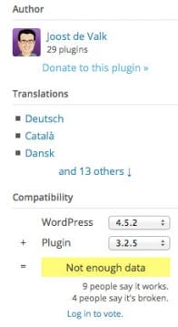 Wordpress Plugin Informationen