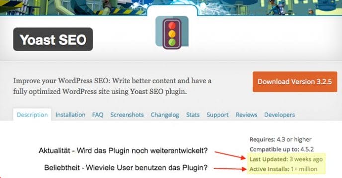 Wordpress Plugin Auswahl