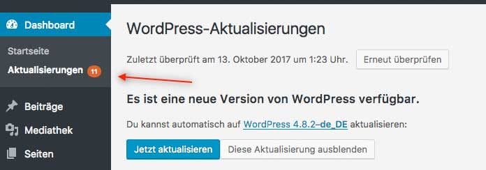 WordPress aktualisieren