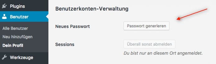WordPress Passwort ändern