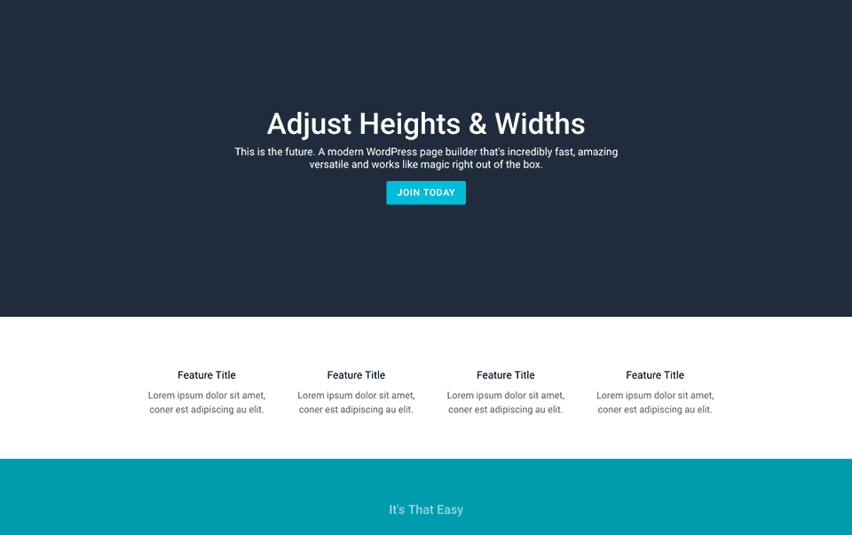 Das neue Divi Theme im Test Höhen und Breiten können mit einem Klick angepasst werden