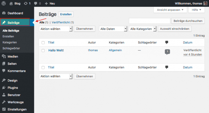 WordPress Beiträge