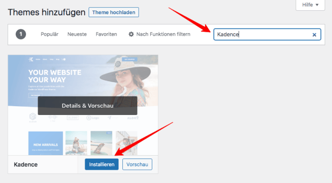 So installierst du das beste kostenlose WordPress Theme Kadence