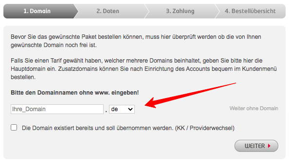 Domain bestellen
