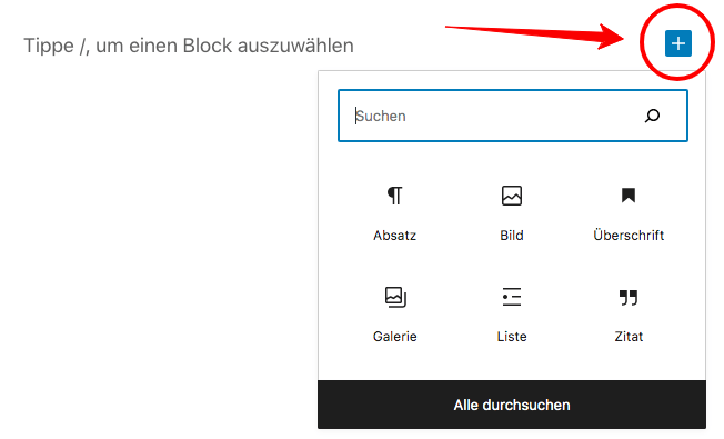 So fügst du einen neuen Gutenberg-Block ein