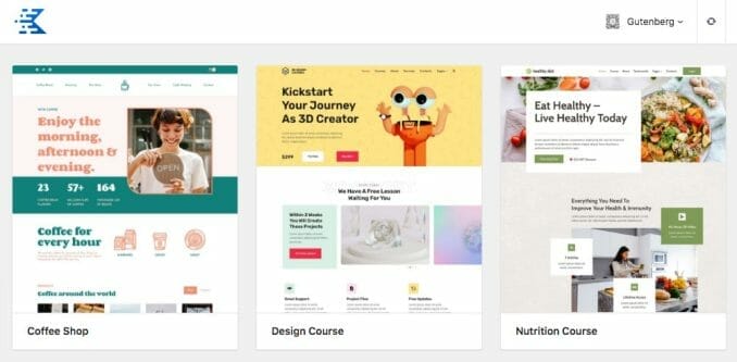 Die Website Design-Vorlagen von Kadence