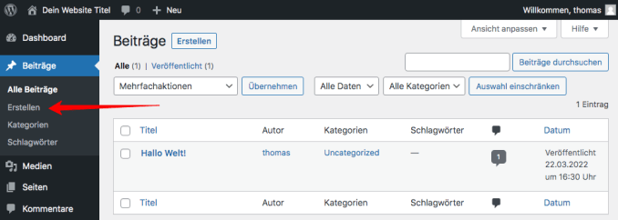 So kannst du einen WordPress-Beitrag erstellen