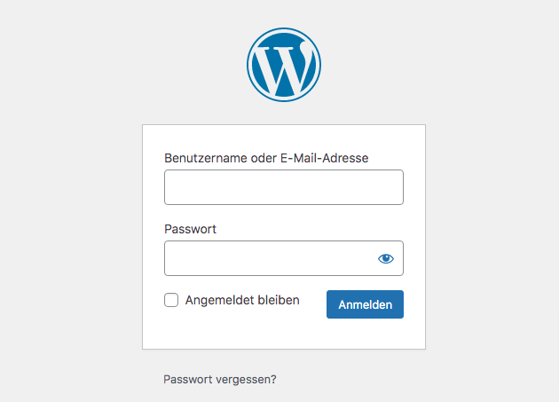 WordPress-Login-Bildschirm