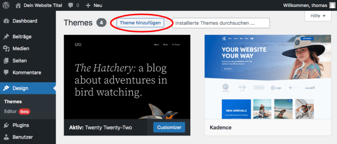 WordPress Theme Installation